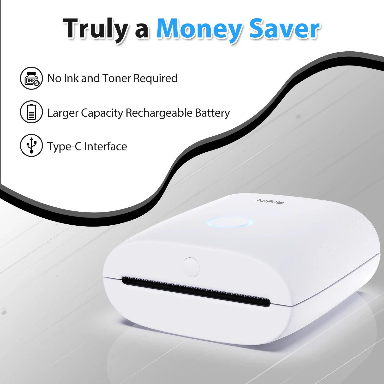 Aiyin Mini Thermal Printer Bluetooth Mobile Photo Printer