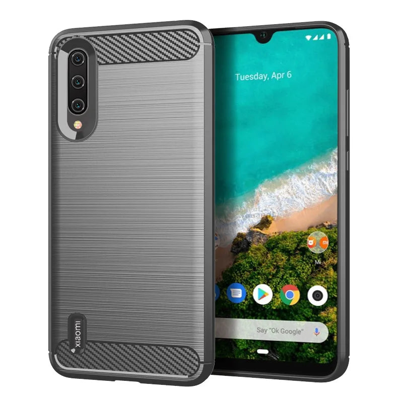 Weiche Silikonhülle Xiaomi Mi A3 Carbon Fiber