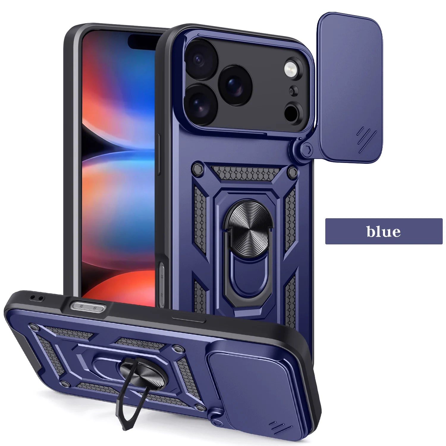 Military-grade protective case with ring for iPhone 17 Pro Max