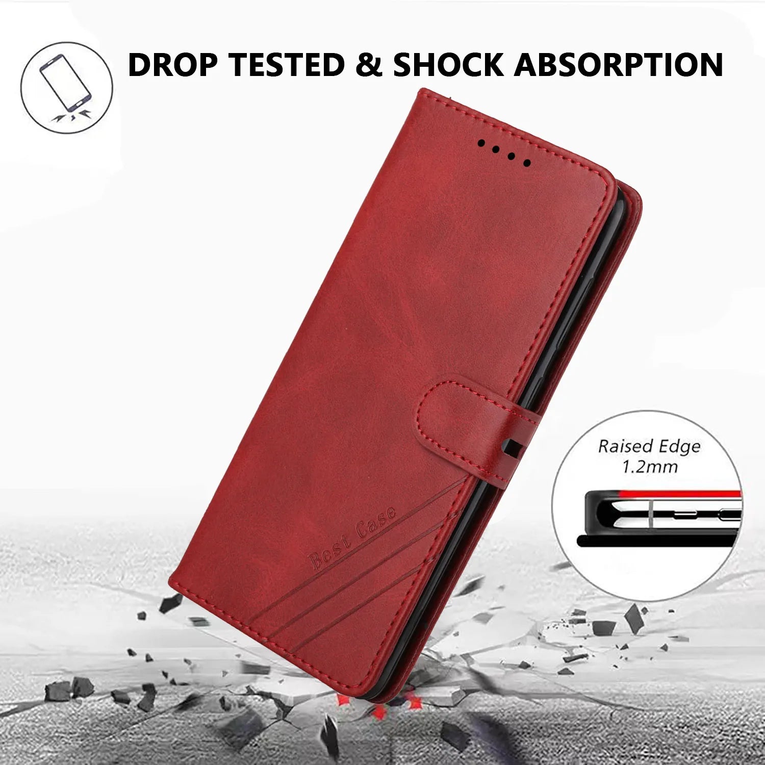 Leder Flip Brieftasche Hülle für Poco