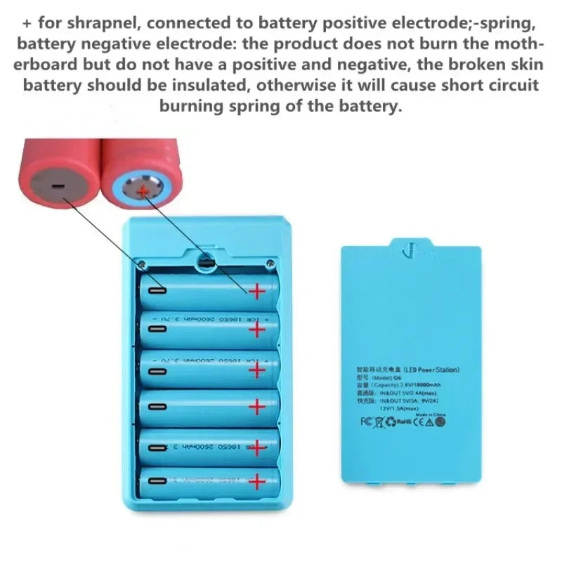 DIY Powerbank Hülle für 6x18650 Akkus