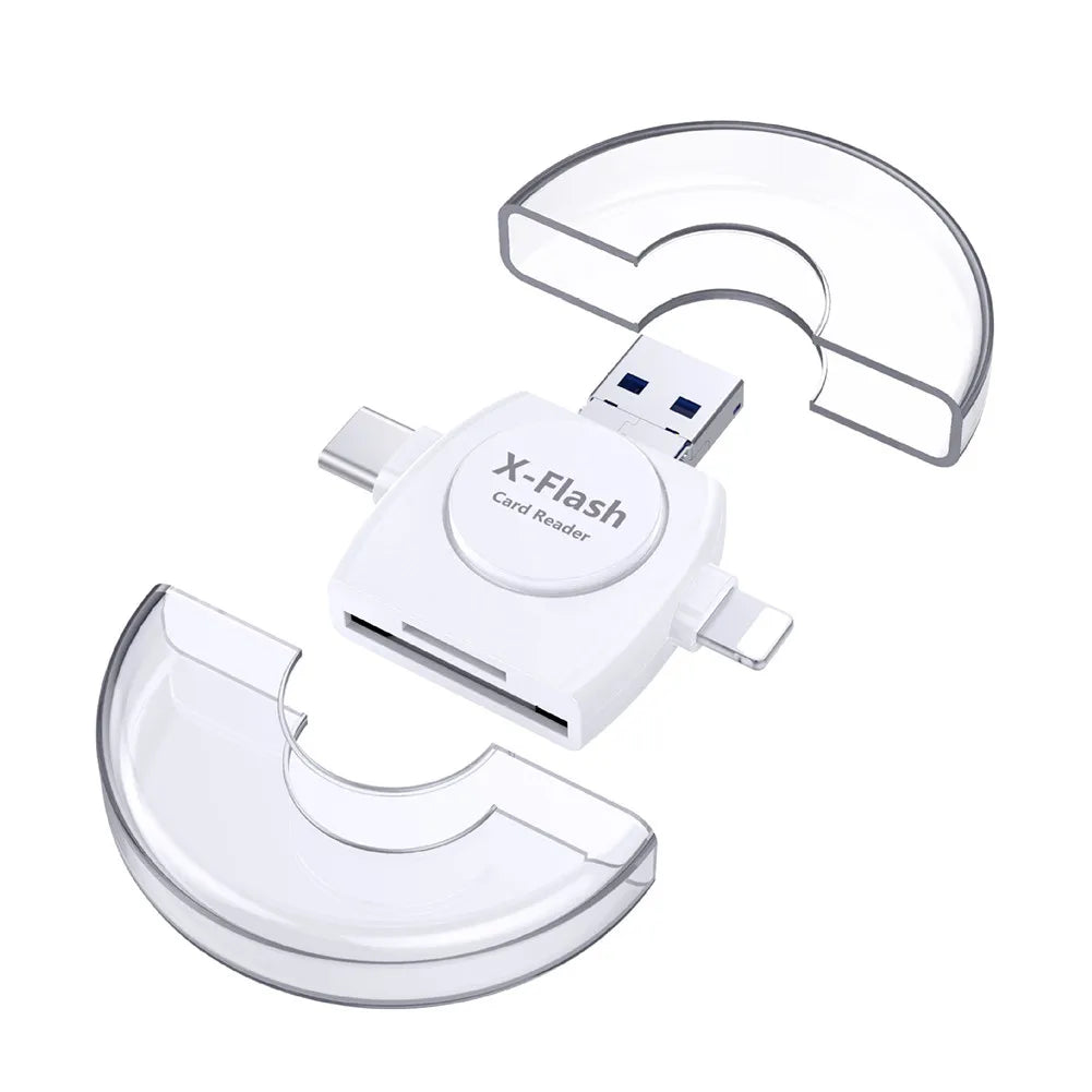 4-in-1 Card Reader USB C & Micro USB for iPhone and Android