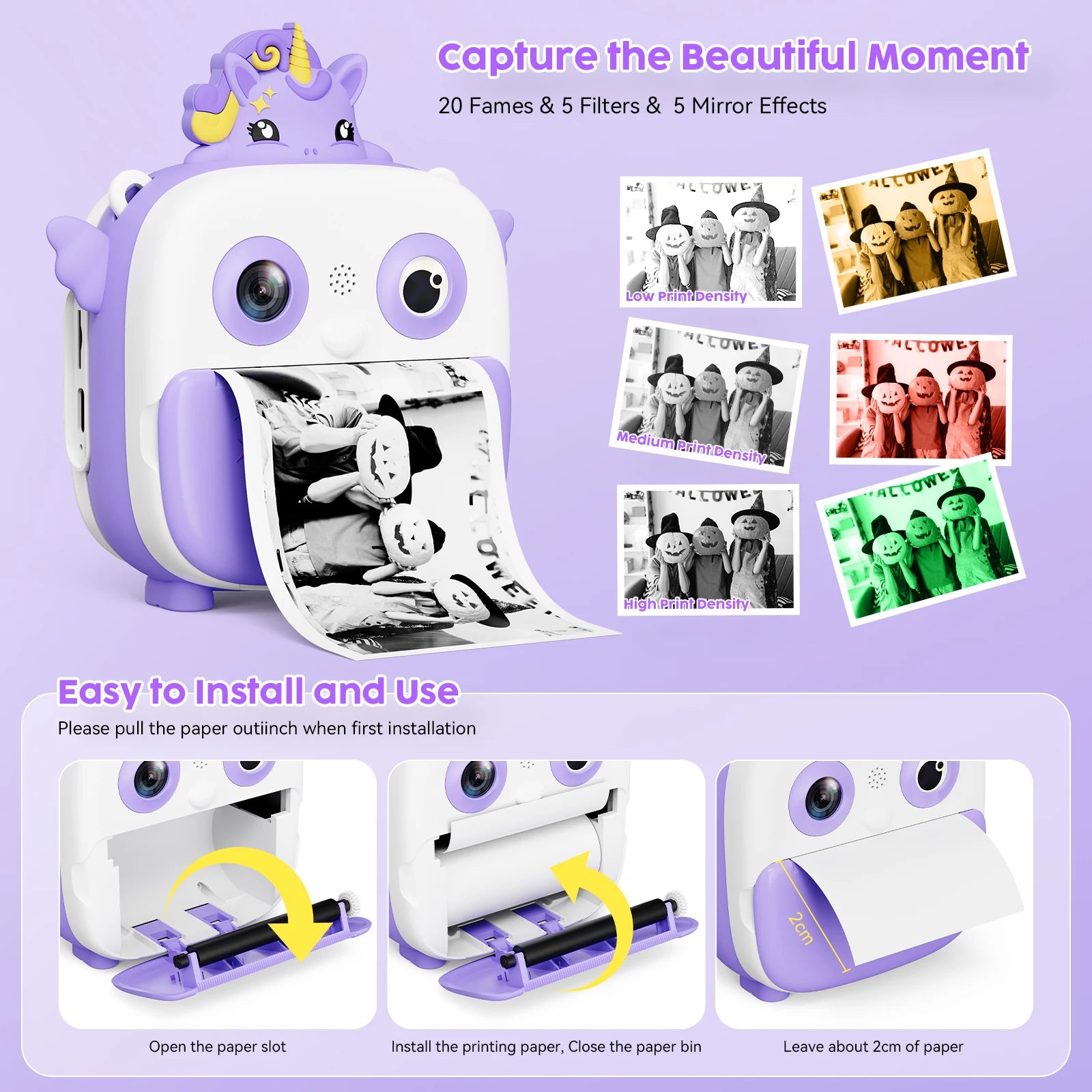 Kinderkamera Sofortdruck Selfie 1080P HD Mini Kamera