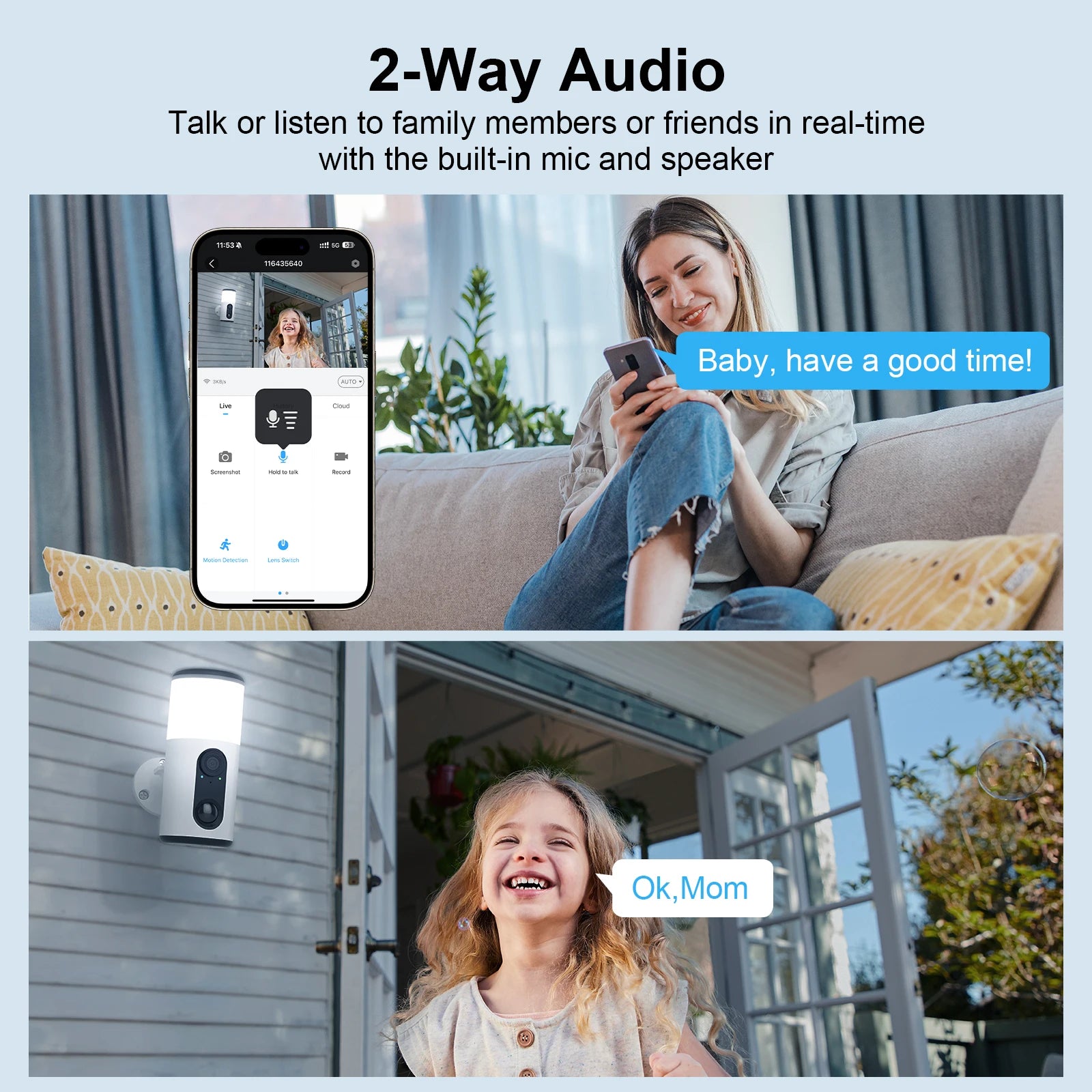 Solar Flutlichtkamera 2K WLAN Akku Außenüberwachung