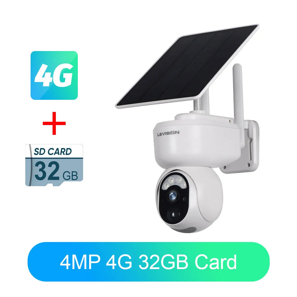 2K 4G Solar Outdoor PTZ WiFi Surveillance Camera