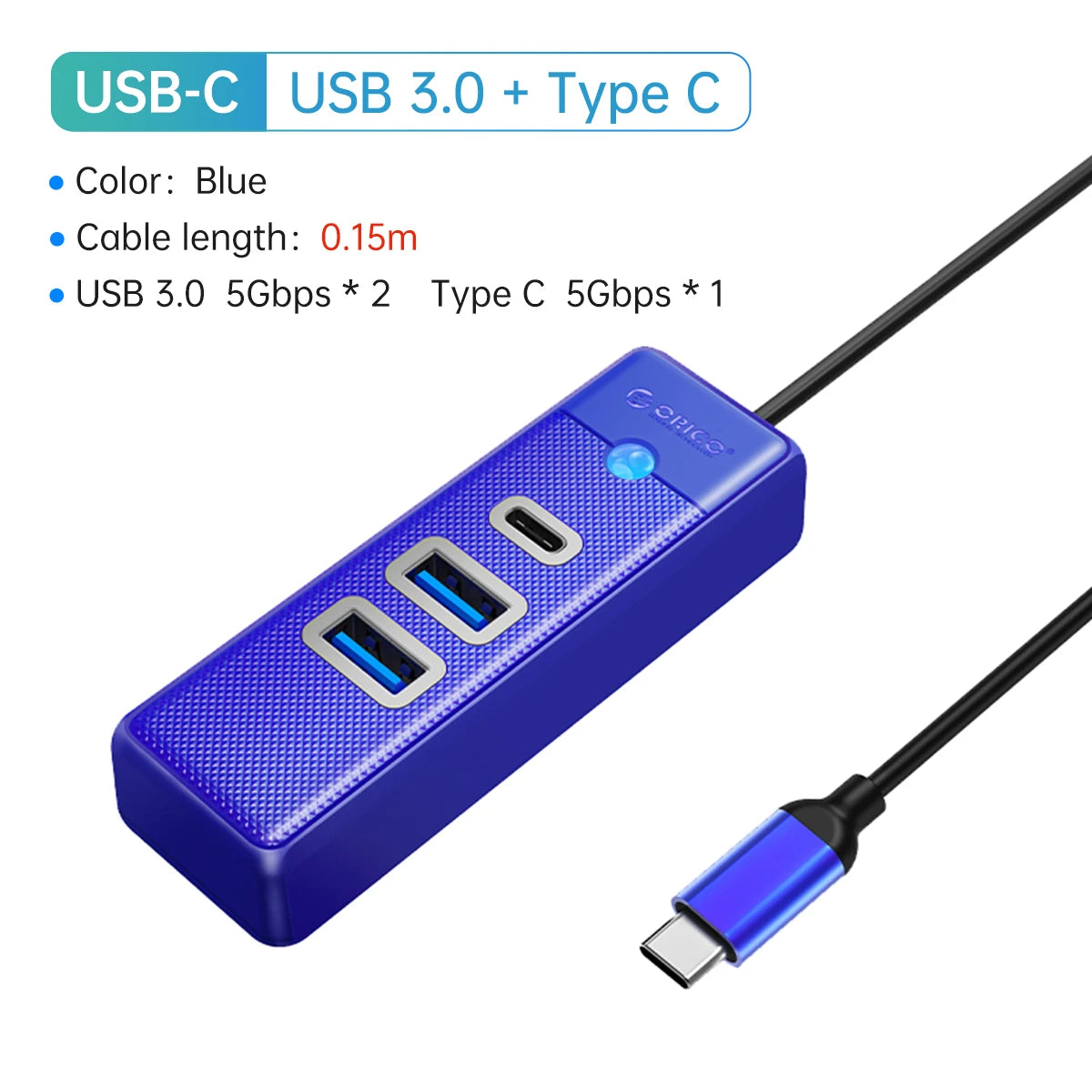 USB 3.0 HUB 4-Port Typ-C Splitter