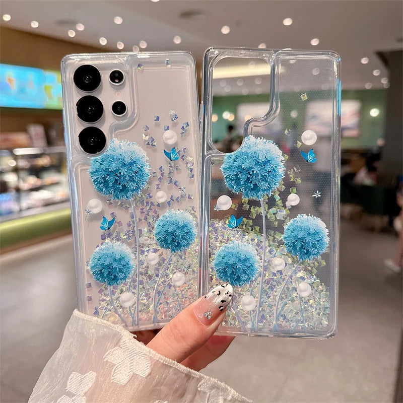Dandelion Glitzer Strass Hülle für Samsung S25 Ultra