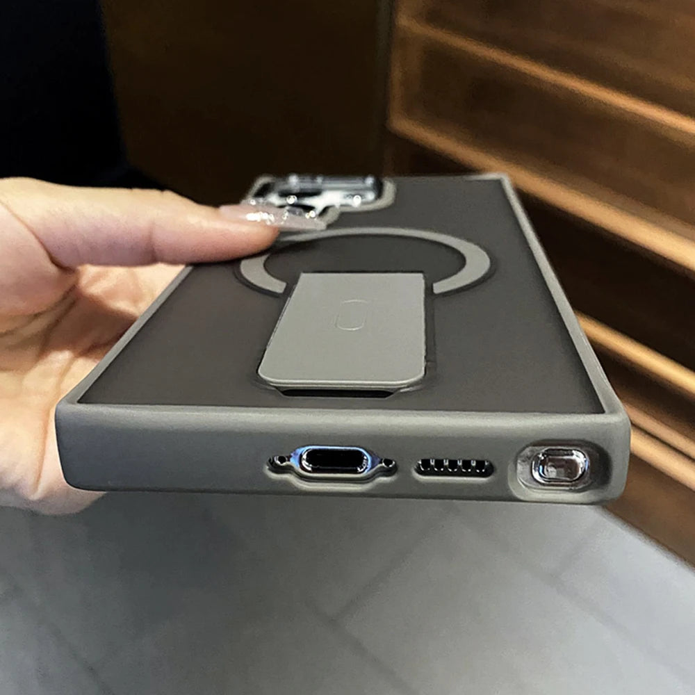 Luxus Magnet-Hülle mit Ladefunktion für Galaxy S25/S24