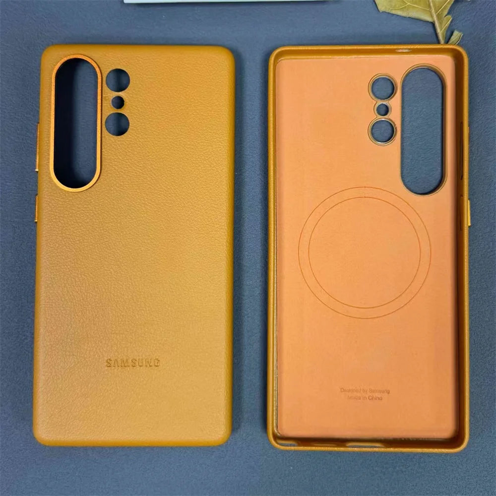 Lederhülle für Samsung S25 Ultra Magnetisch Qi