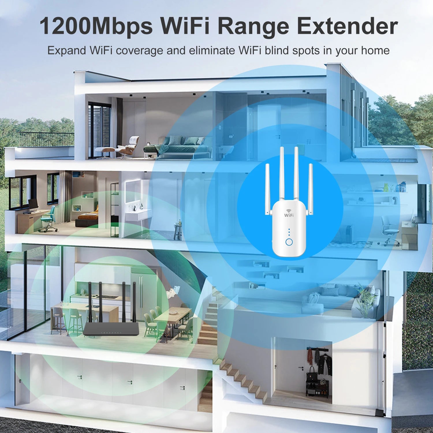 Comfast 1200Mbps Dual-Band WiFi Repeater