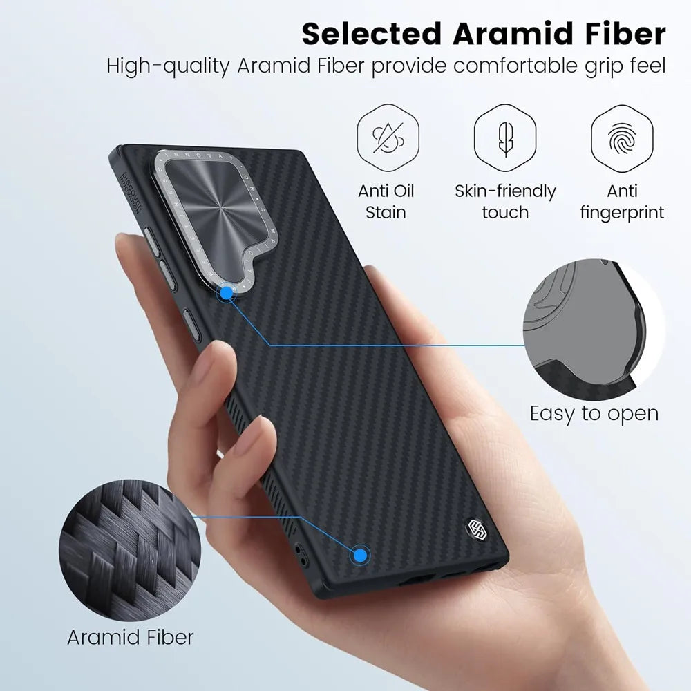 Aramid Fiber Magsafe Case mit Kickstand für S24 Ultra