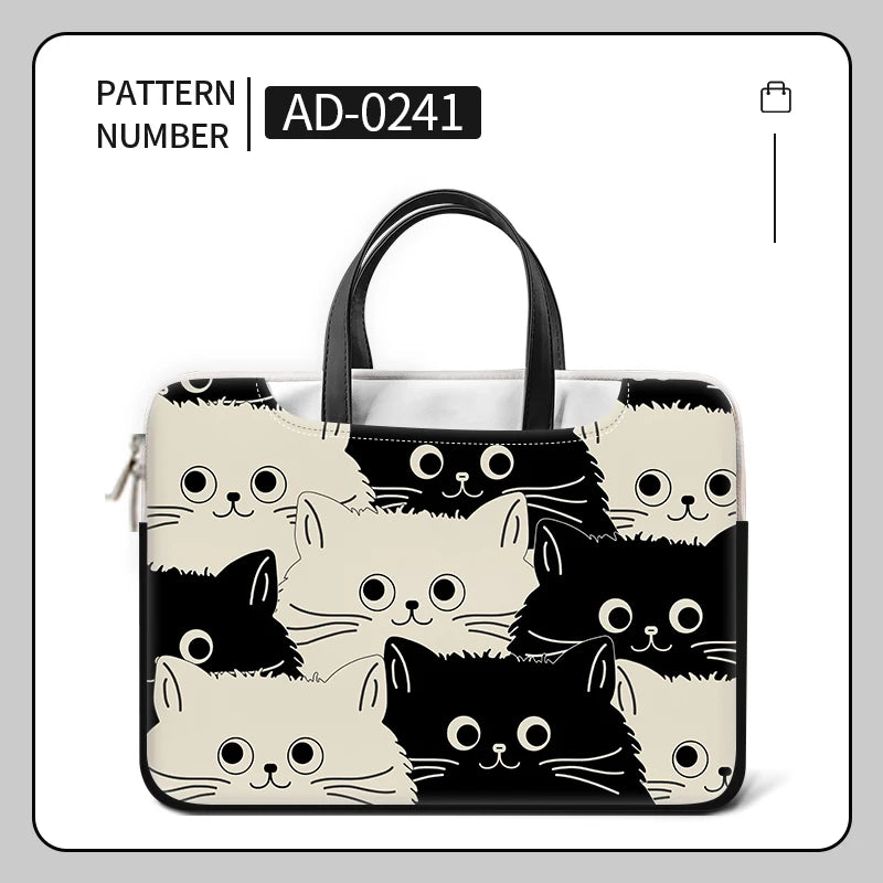 DIY PU Laptoptasche Katze 12–17 Zoll