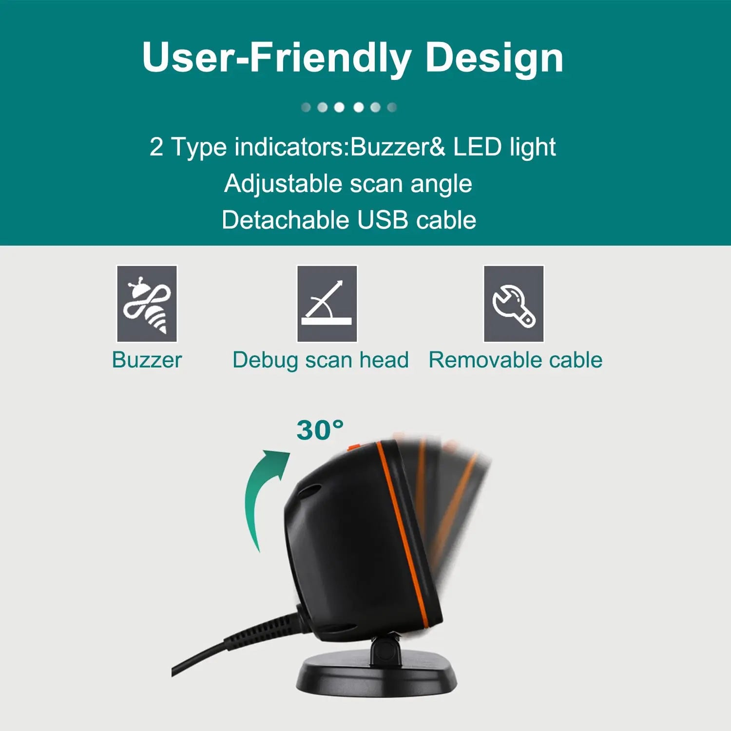 2D QR Barcode Scanner mit Auto-Sensor für Kasse