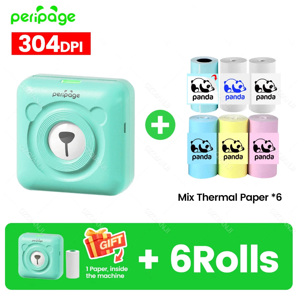 PeriPage A6 Mini Fotodrucker 304 DPI Bluetooth Tragbar
