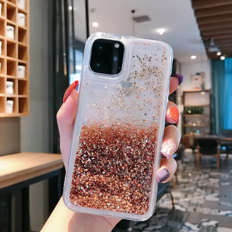 Silberne Sternen-Treibsand Hülle für iPhone 17 Pro Max