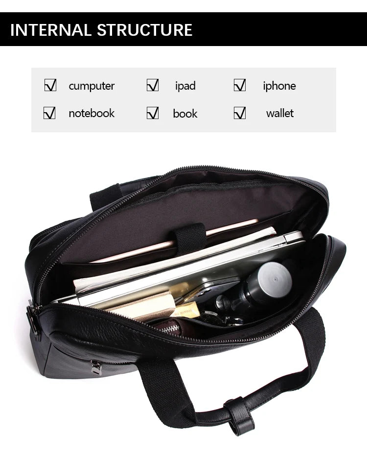 SCHLATUM Leder Business Aktentasche 16 Zoll