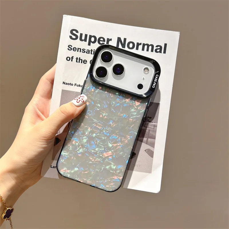 Luxuriöse Marmor Glitzer Hülle für iPhone 17 Pro Max