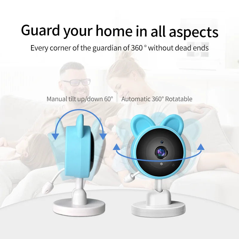 Infrared baby monitor with night vision and temperature display