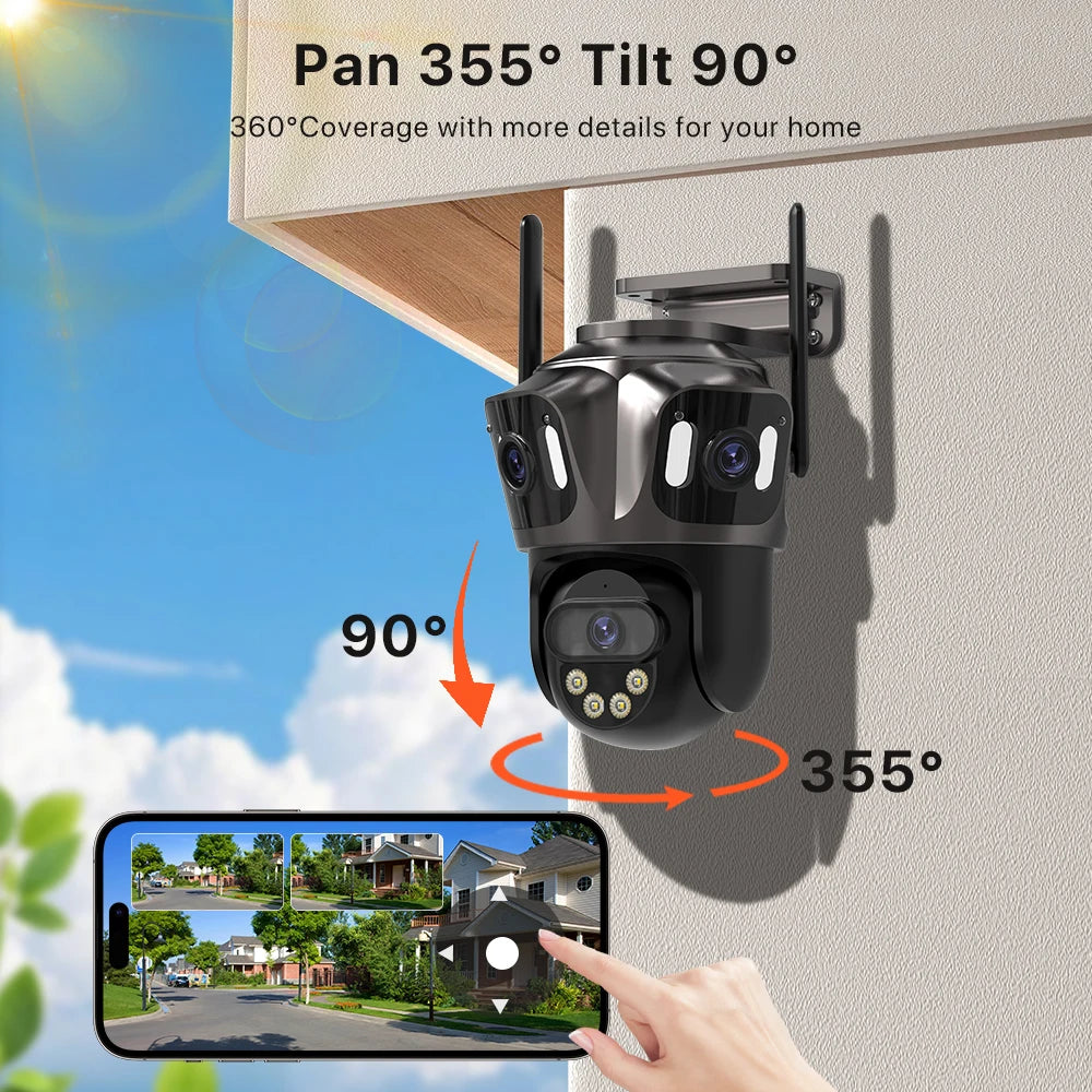 15MP 4K WLAN IP Kamera mit Drei Bildschirmen Outdoor