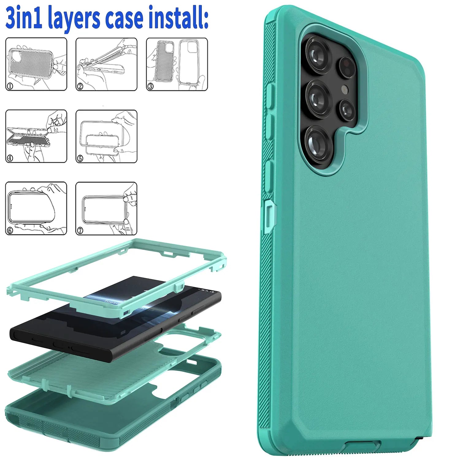 Grün Stoßfeste Hülle für Galaxy S24