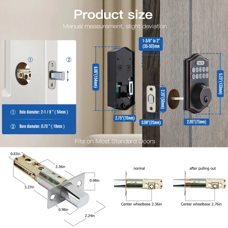 CDOK K6 Tuya Smart Türschloss Fingerabdruck IP65