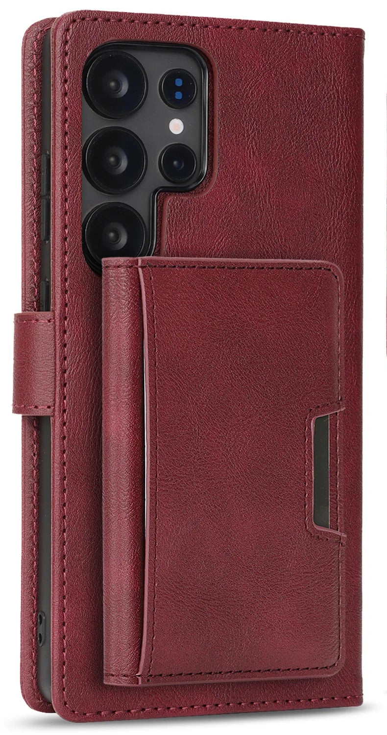 3-in-1 Leder Wallet Hülle für Samsung Galaxy