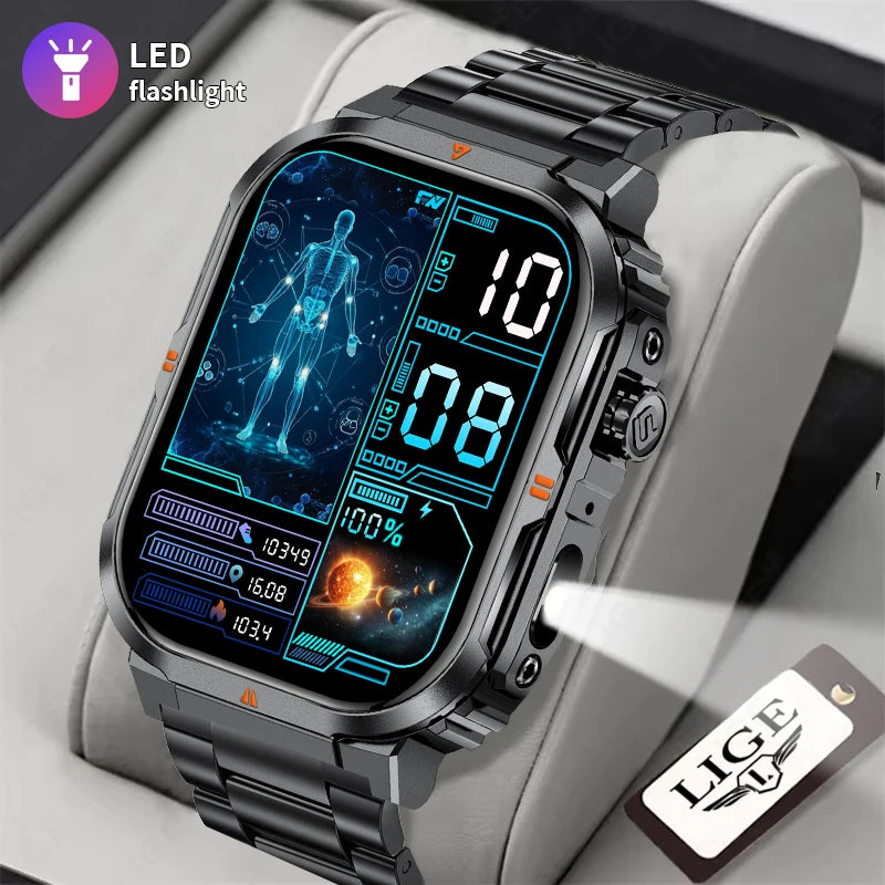 LIGE Outdoor Smartwatch mit LED & BT-Anruf 2024