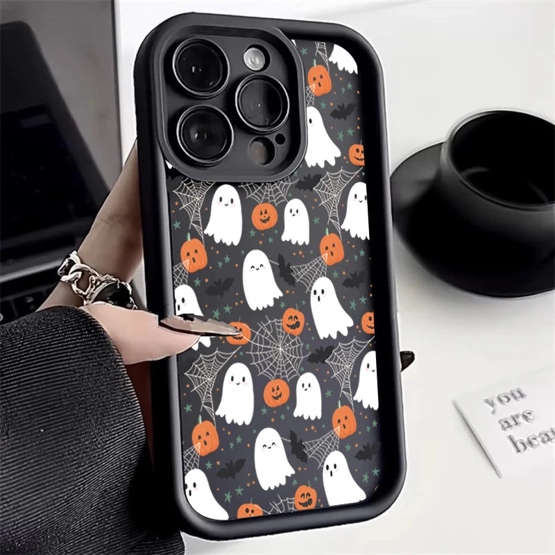 Silikon Hülle Halloween Kürbis Geist für iPhone