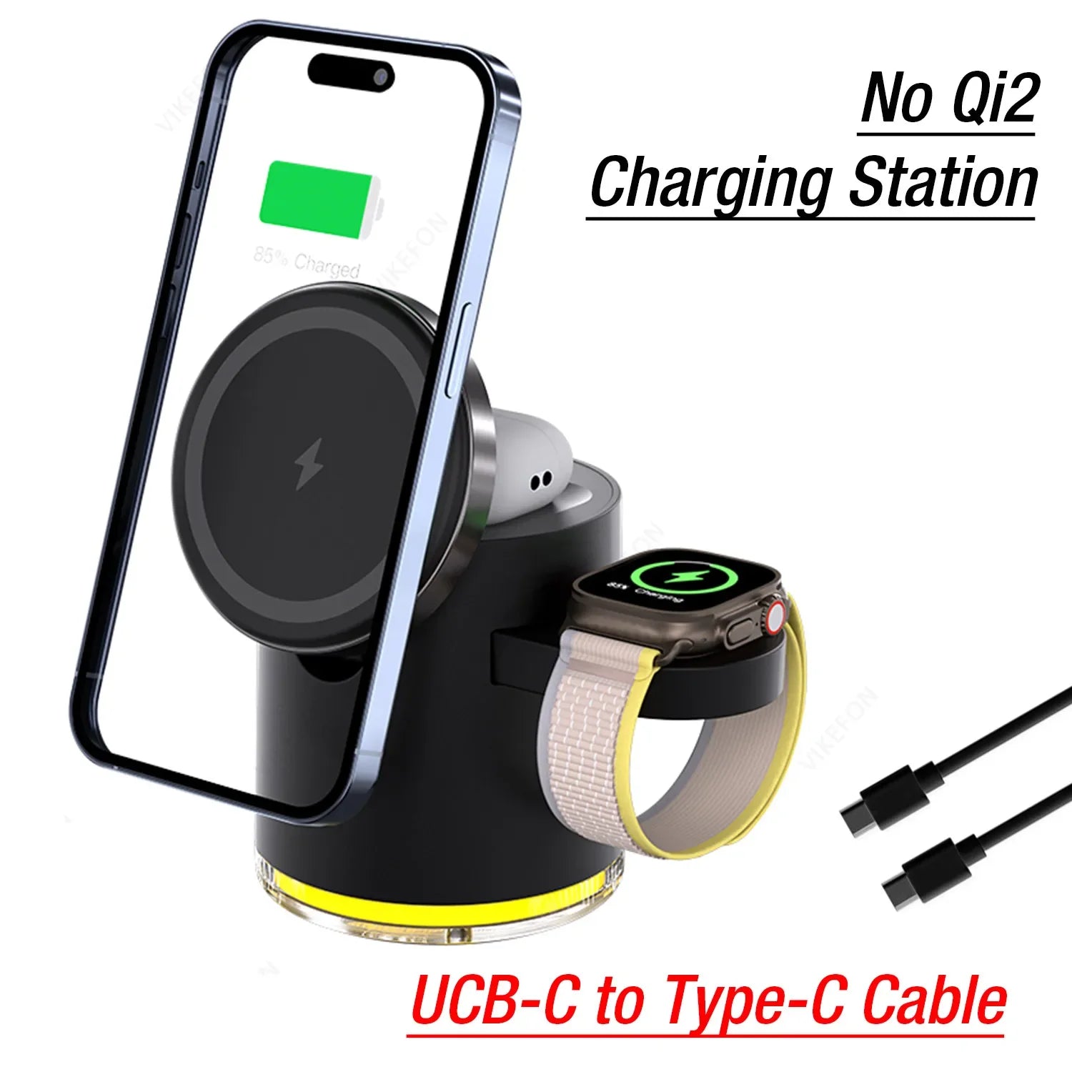 Faltbare 4-in-1 Qi2 Ladestation für iPhone & Watch