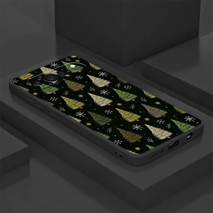 Weiche Weihnachtsbaum TPU Hülle für Google Pixel 8 8 Pro 9 9 Pro 10 10 Pro und 10 Pro XL schwarz stoßfest kratzfest Anti-Fingerprint Kamera-Schutz