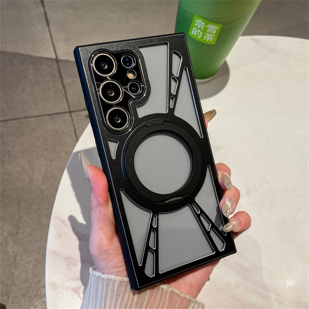 Magnetic case with ring holder for Galaxy S25 Ultra