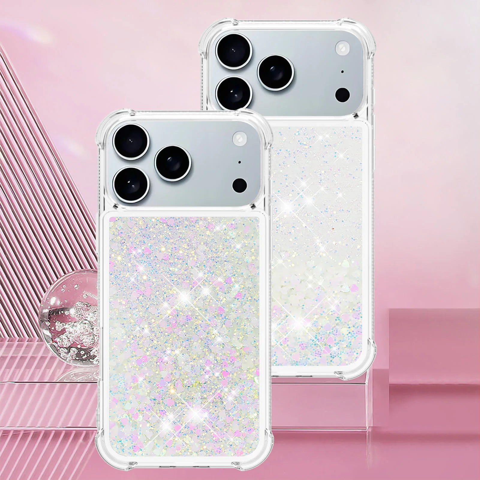 Klare Bling Glitter Treibsand Hülle für iPhone 17 Pro