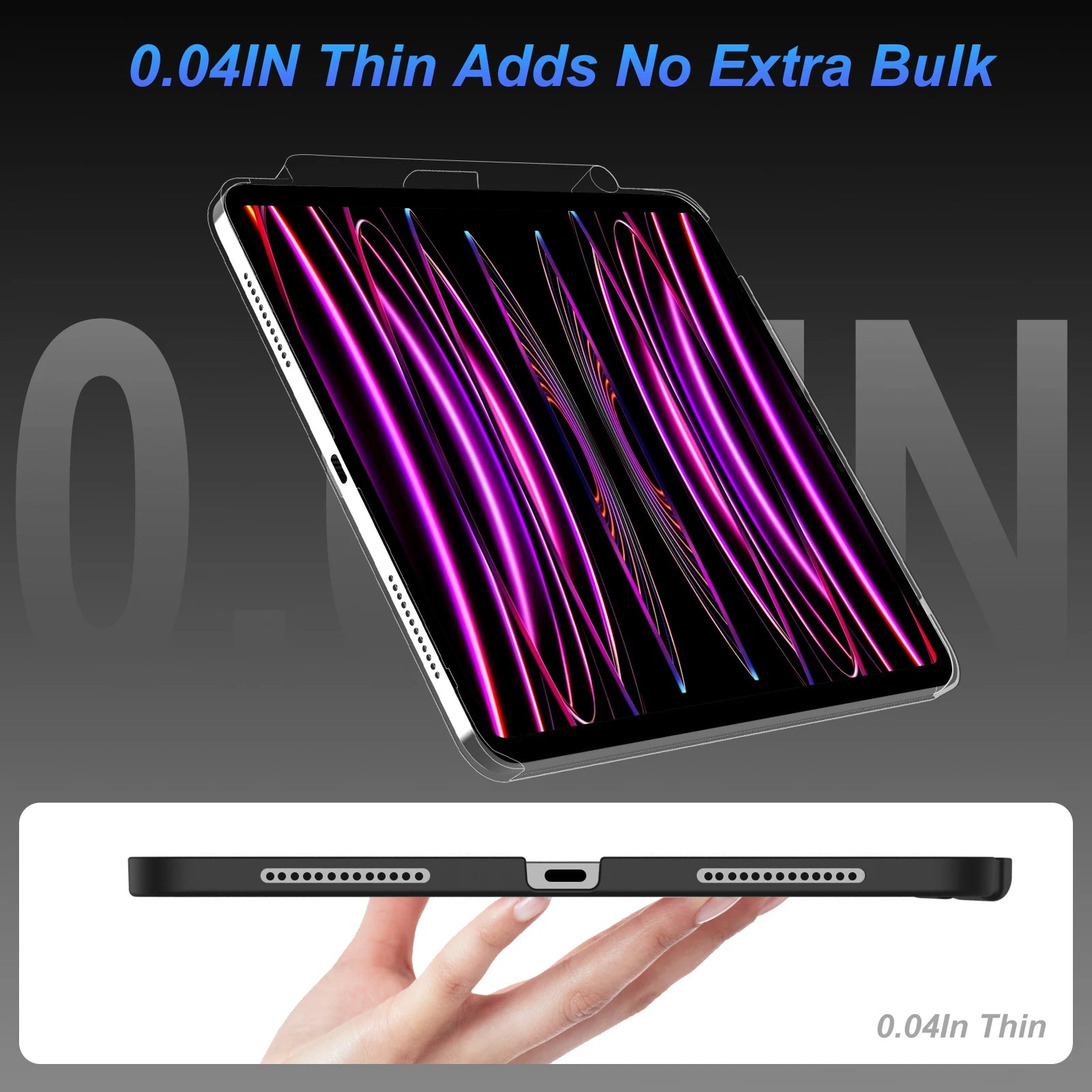 Magnetic iPad case with pen holder