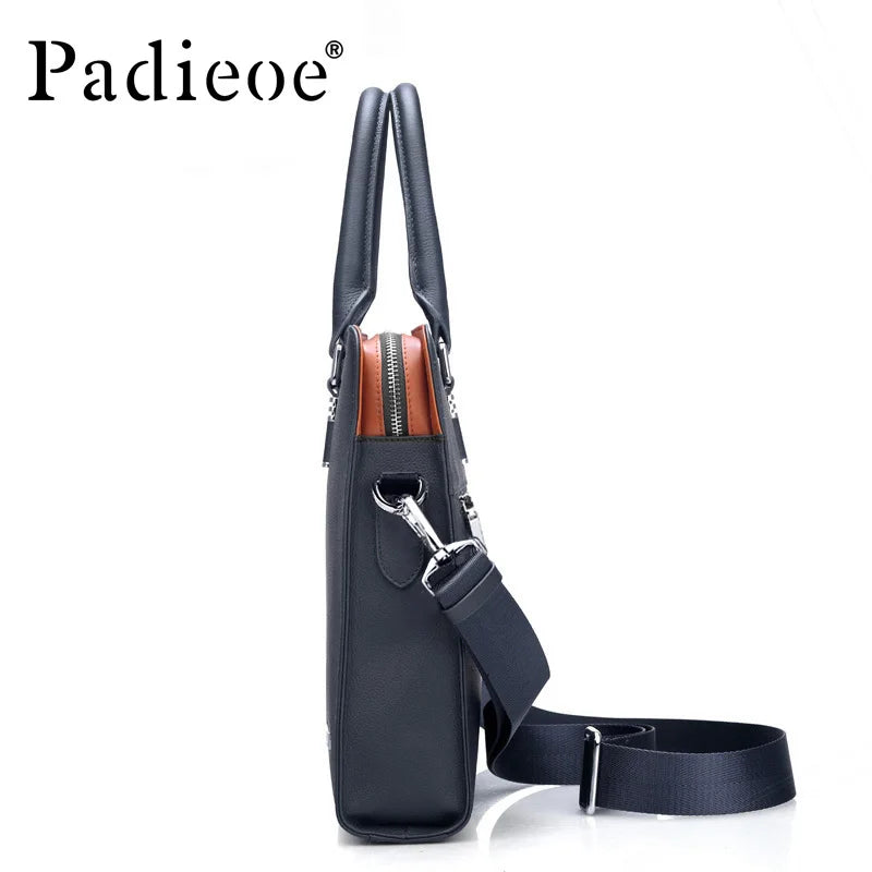 Padieoe Luxus Echtleder Herren Laptop Tasche