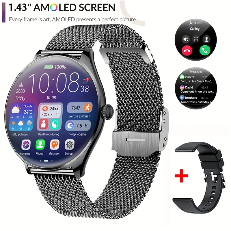 Ultra-thin smartwatch with 1.43" AMOLED HD display