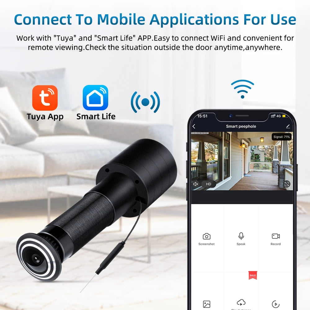 Awapow Tuya WiFi Türspion Kamera 1080P 170° Weitwinkel