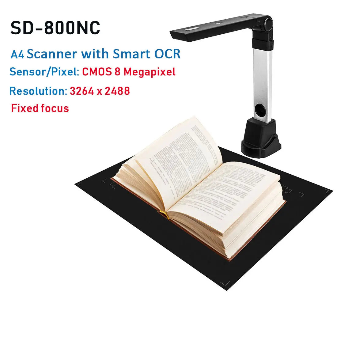 Automatischer Dokumentenscanner mit OCR & LED Lampe