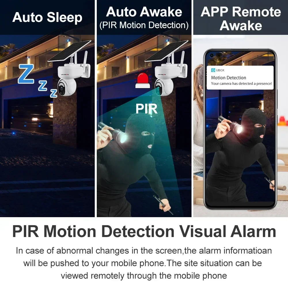 2K 4G Solar Outdoor PTZ WiFi Surveillance Camera