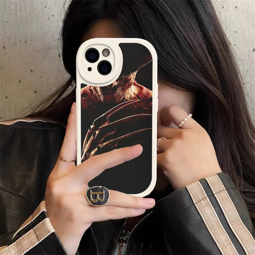 Freddy Krueger Horror Lederhülle für iPhone Modelle