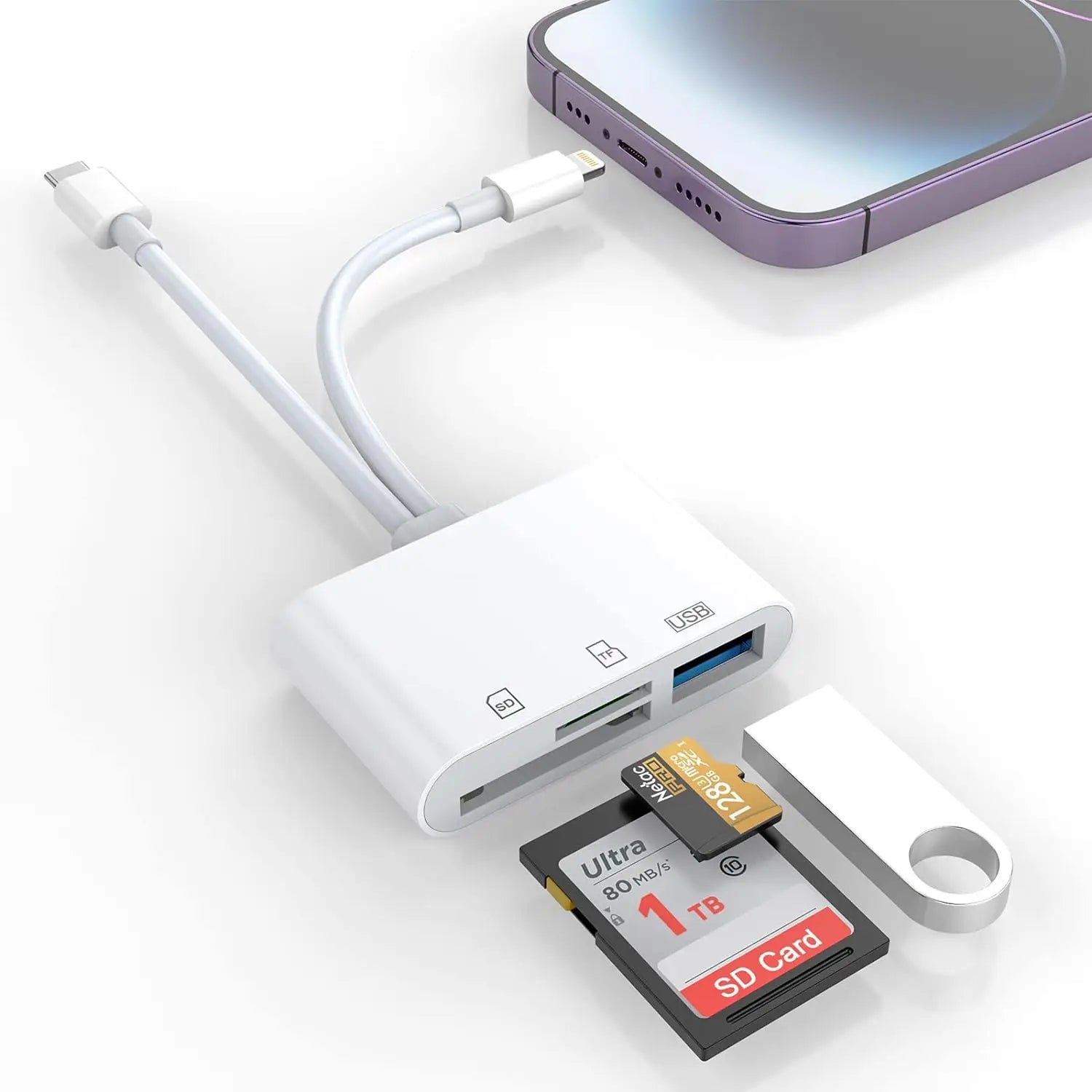 3-in-1 USB OTG Kartenleser Adapter für iPhone iPad