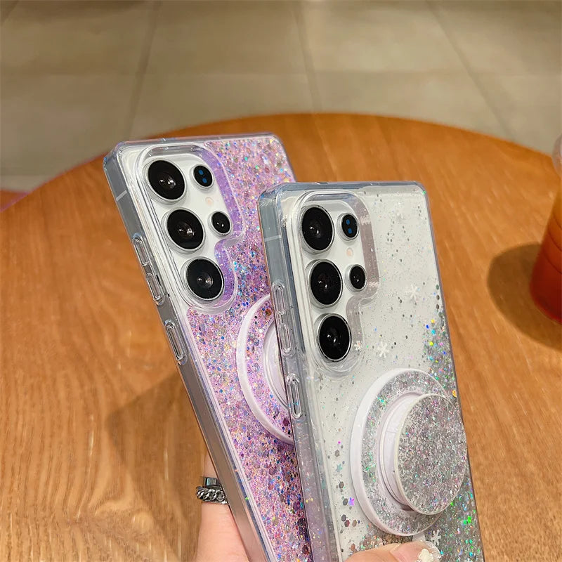 Glitzer Luxus Magnet Hülle für Samsung S25 Ultra