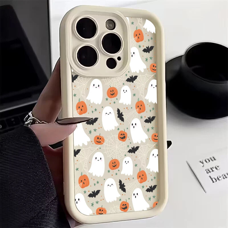 Silikon Hülle Halloween Kürbis Geist für iPhone