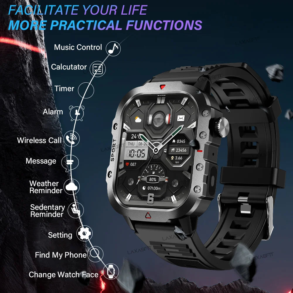 Outdoor Smartwatch mit 2,01" HD Display & Bluetooth