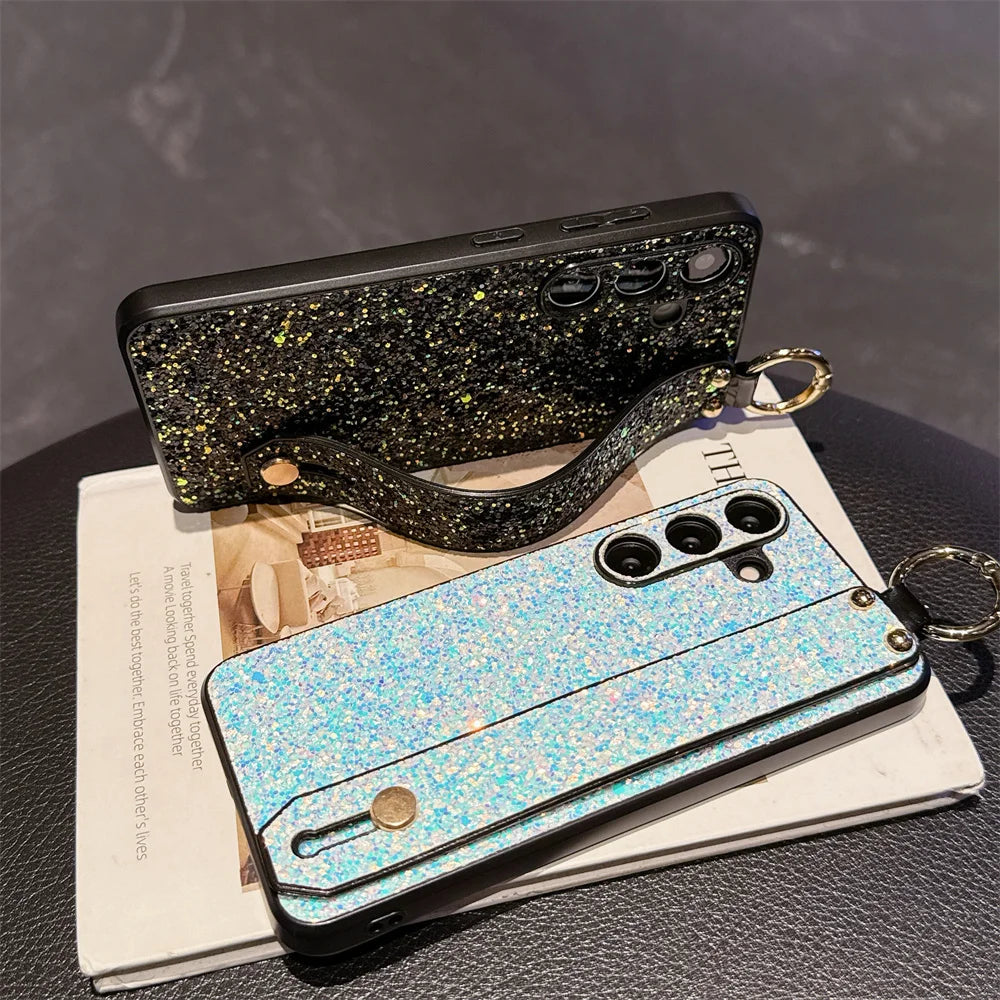 Glitzer Diamant Armband Hülle für Galaxy S25 Ultra