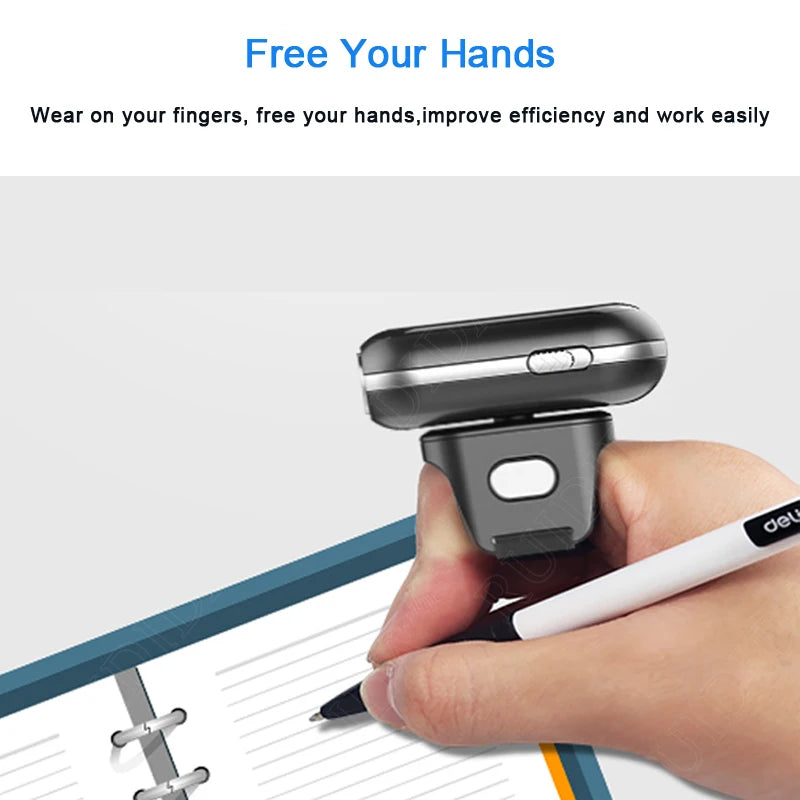 Portable Bluetooth Barcode Scanner Finger Ring