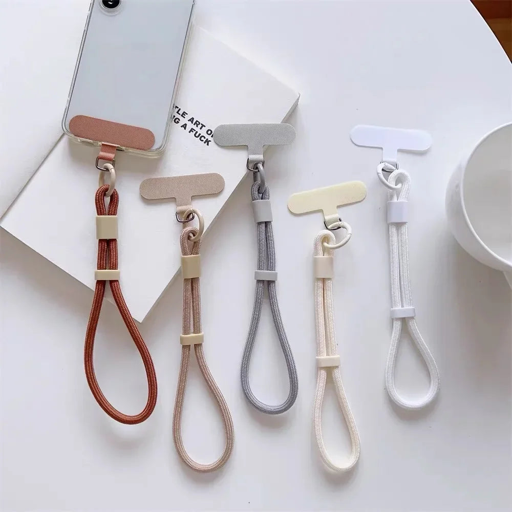 Adjustable mobile phone lanyard with anti-drop system