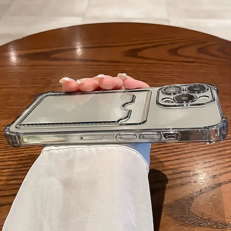 Porte-cartes transparent pour iPhone