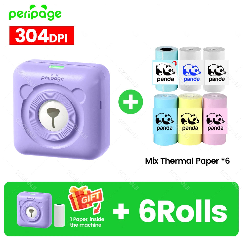 PeriPage A6 Mini Fotodrucker 304 DPI Bluetooth Tragbar