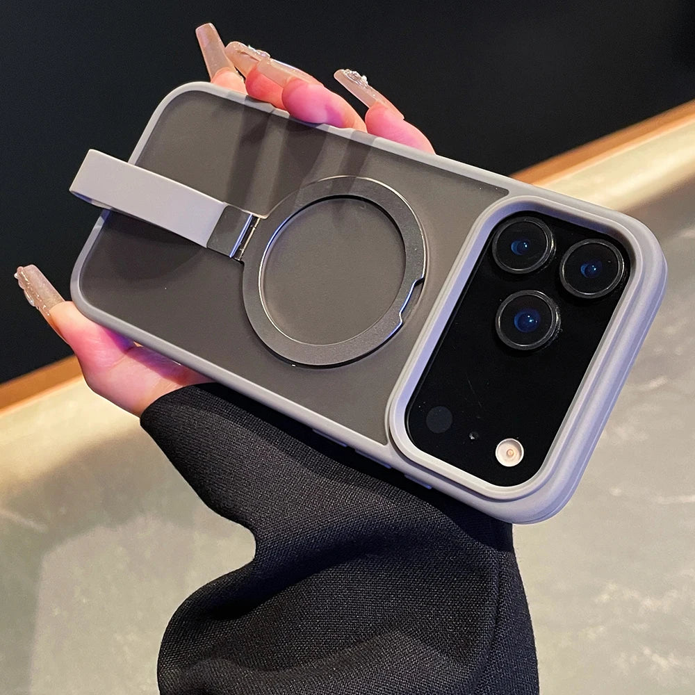 Für iPhone 17 – Magnetische Hülle mit Metallhalter