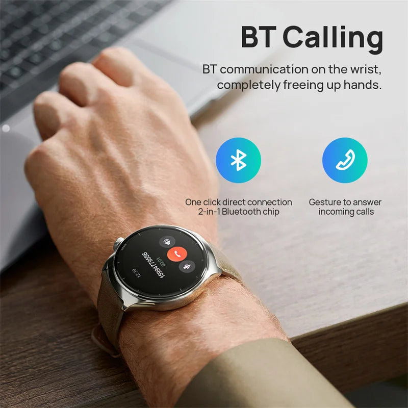 Leichte Smartwatch 1.32" AMOLED GPS Sportmodi Metallgehäuse